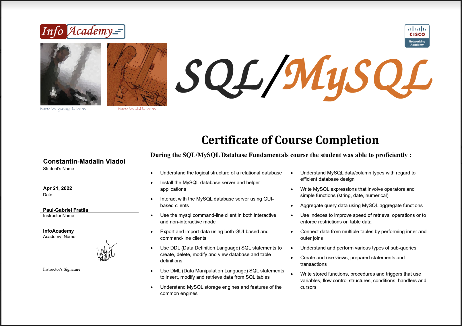 MySQL Certification